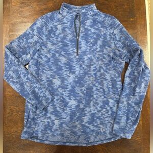 lululemon athletica Patterned Blue Zip Up Sweater